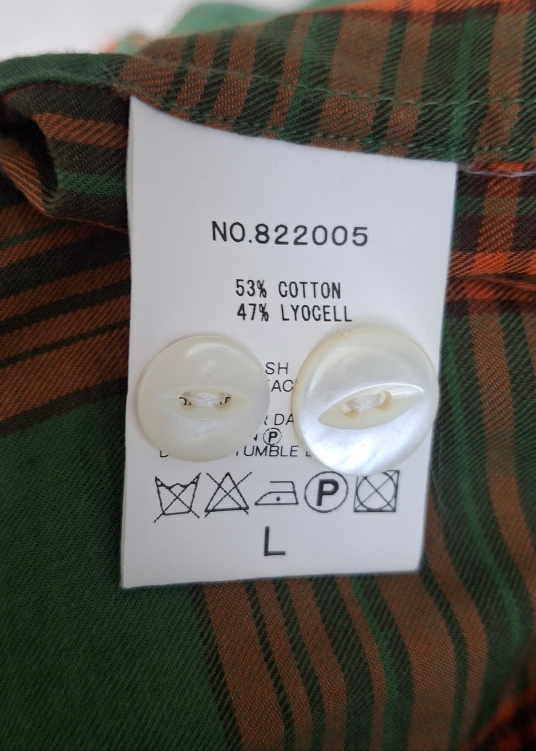 [L] 하버색 멀티 체크 오픈카라 셔츠 그린 카멜사장님 착용 상품이미지5