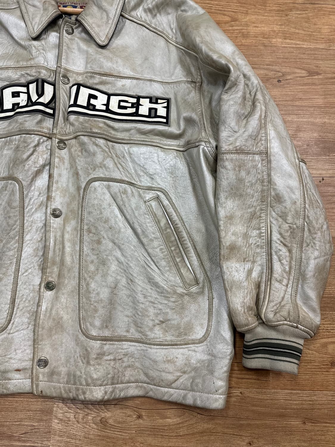 (2XL)아비렉스 오버핏 리얼레더 바시티 상품이미지4