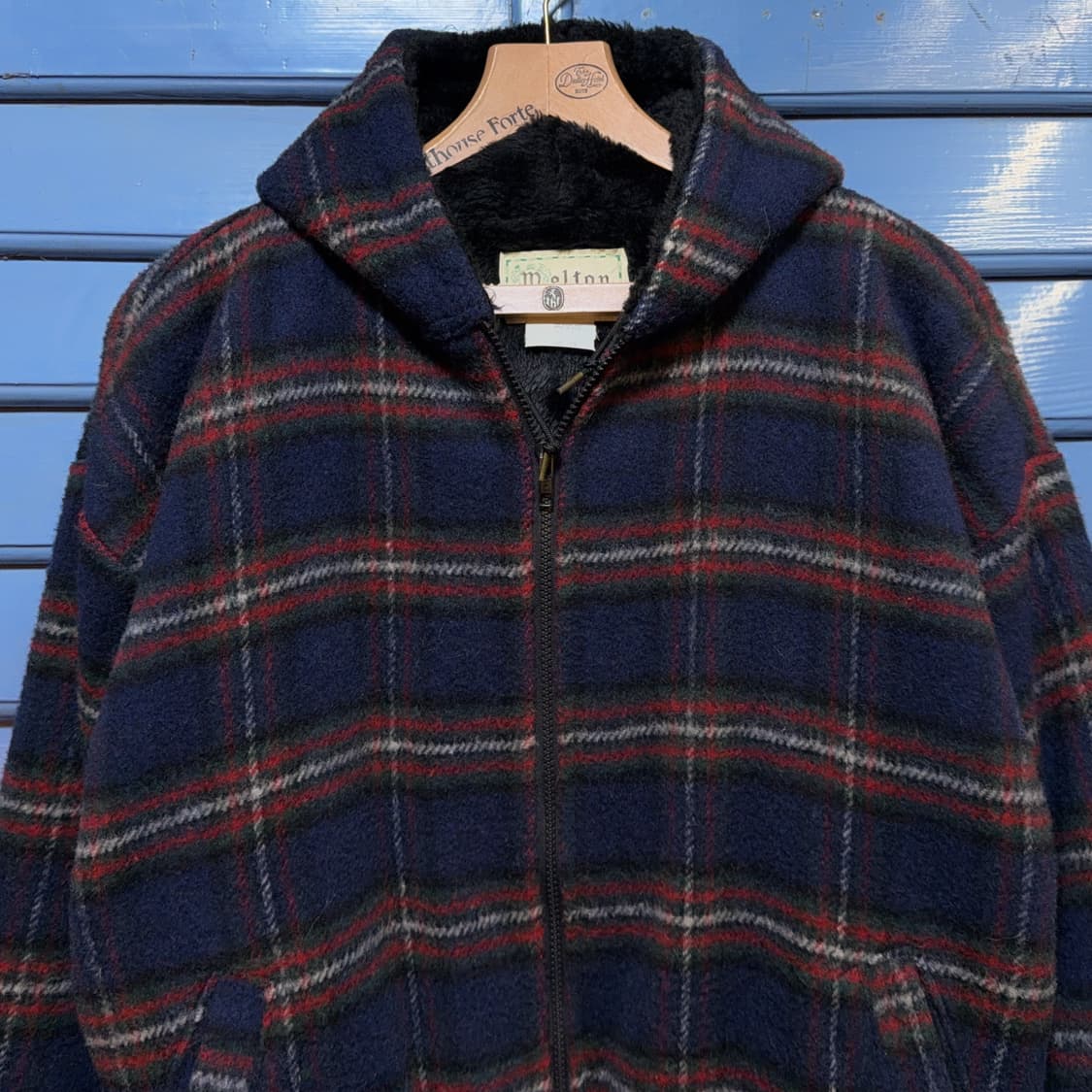 Melton USA 체크 퍼 후드자켓 상품이미지2