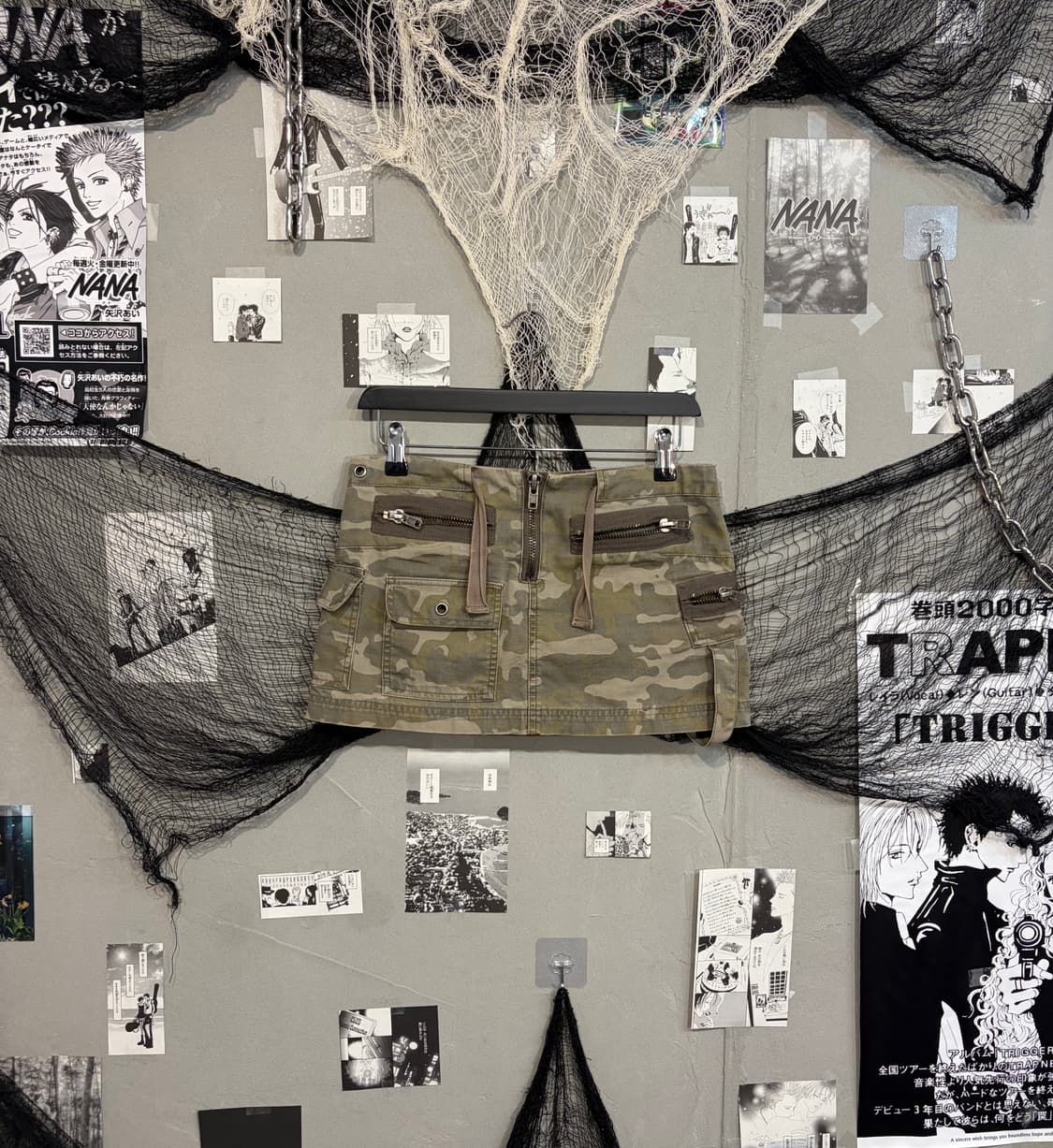 Grunge Camo Zip detail Cargo Skirt 상품이미지3