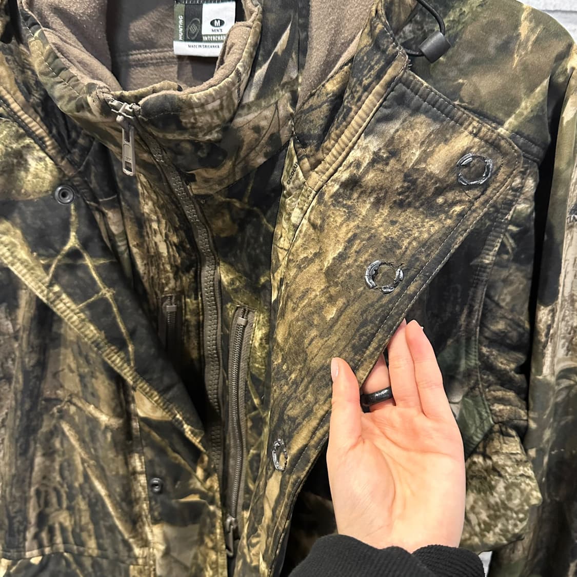 컬럼비아 리얼트리 후드 필드 자켓 기모안감 밑단 스트링 디테일 카키 상품이미지8