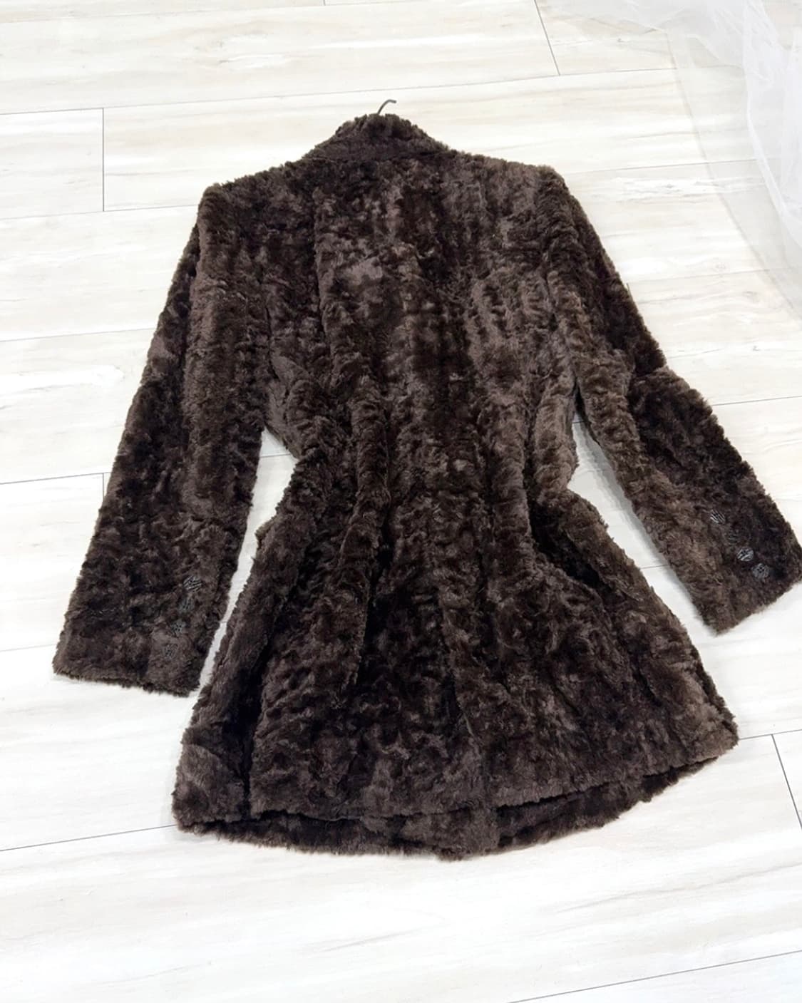 Deep Brown Fur Double Button Coat 상품이미지10