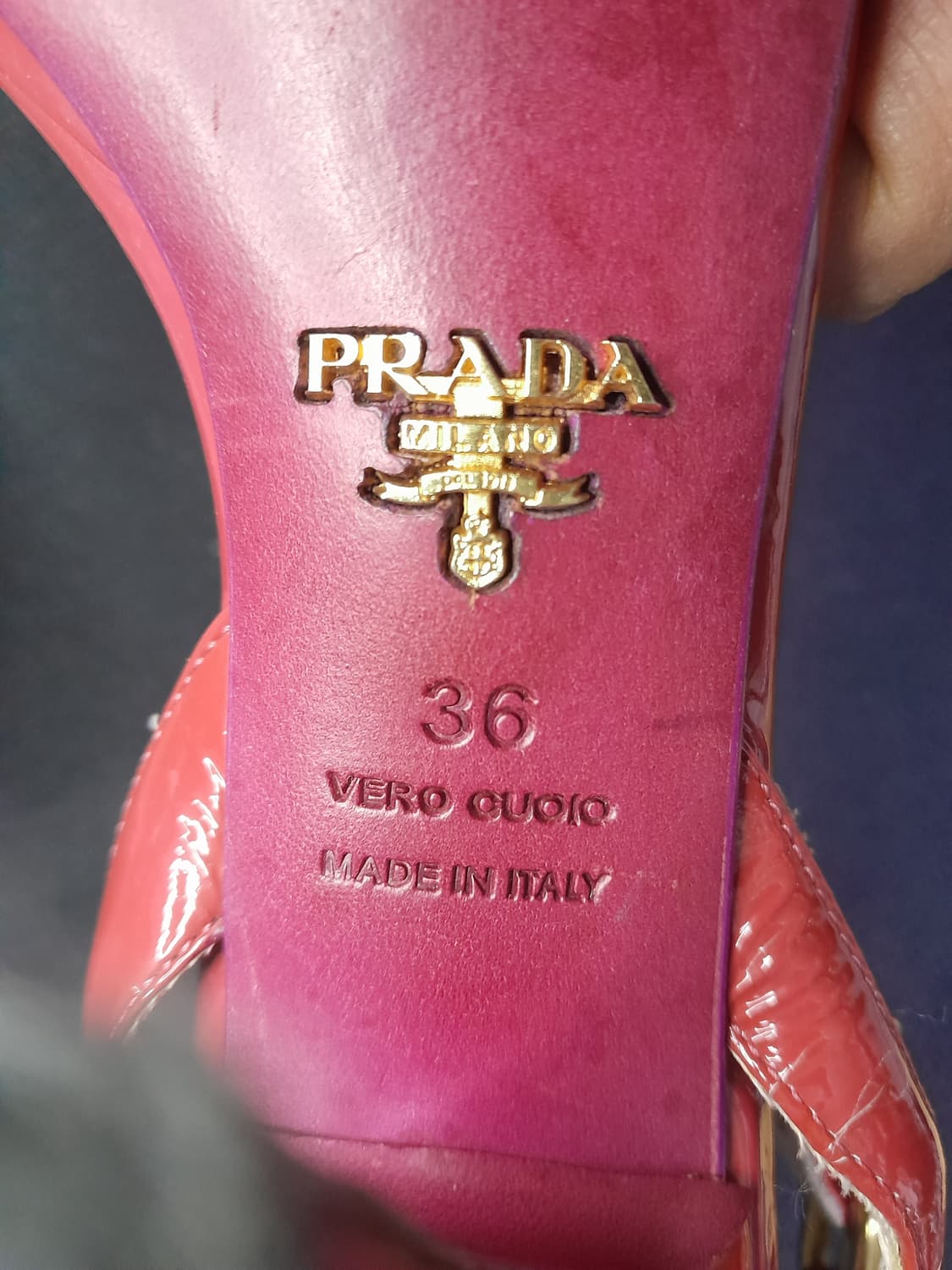 PRADA 웨이브 스트랩 페이던트 하이힐 샌들 36/230 상품이미지7