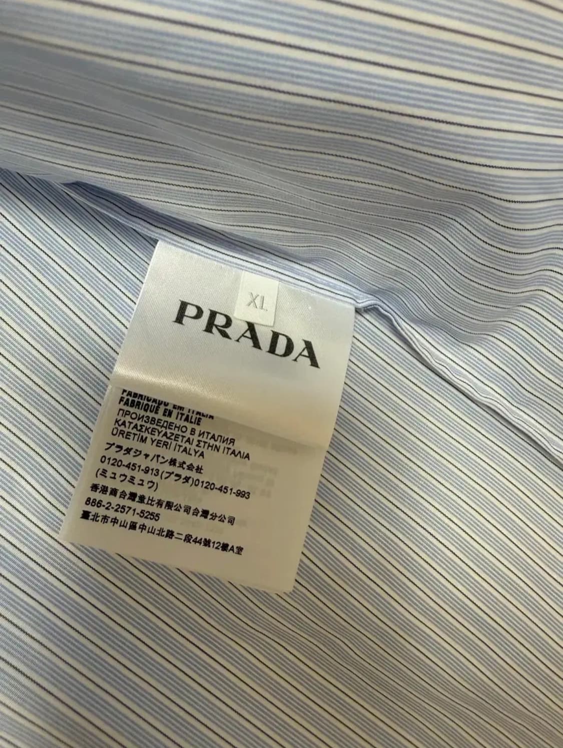 (새상품)-프라다- 백 패치 블루 스트라이프 셔츠 상품이미지7