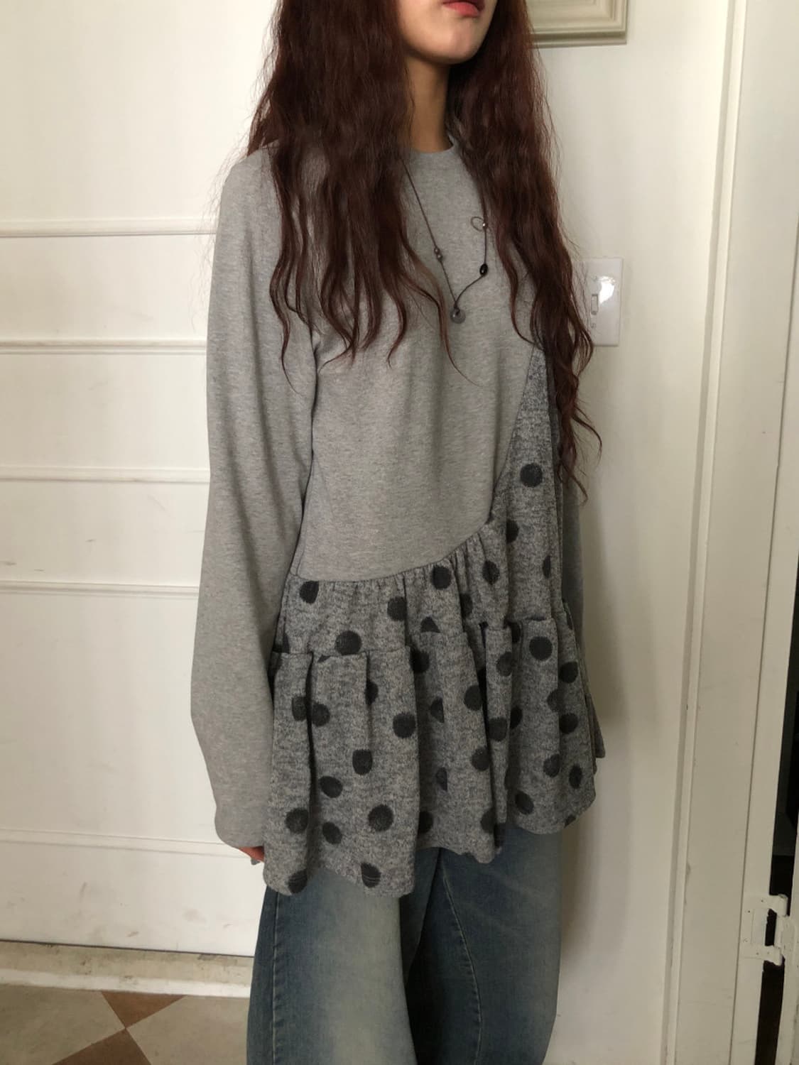 도트 티셔츠 (레이어드원피스) 상품이미지3