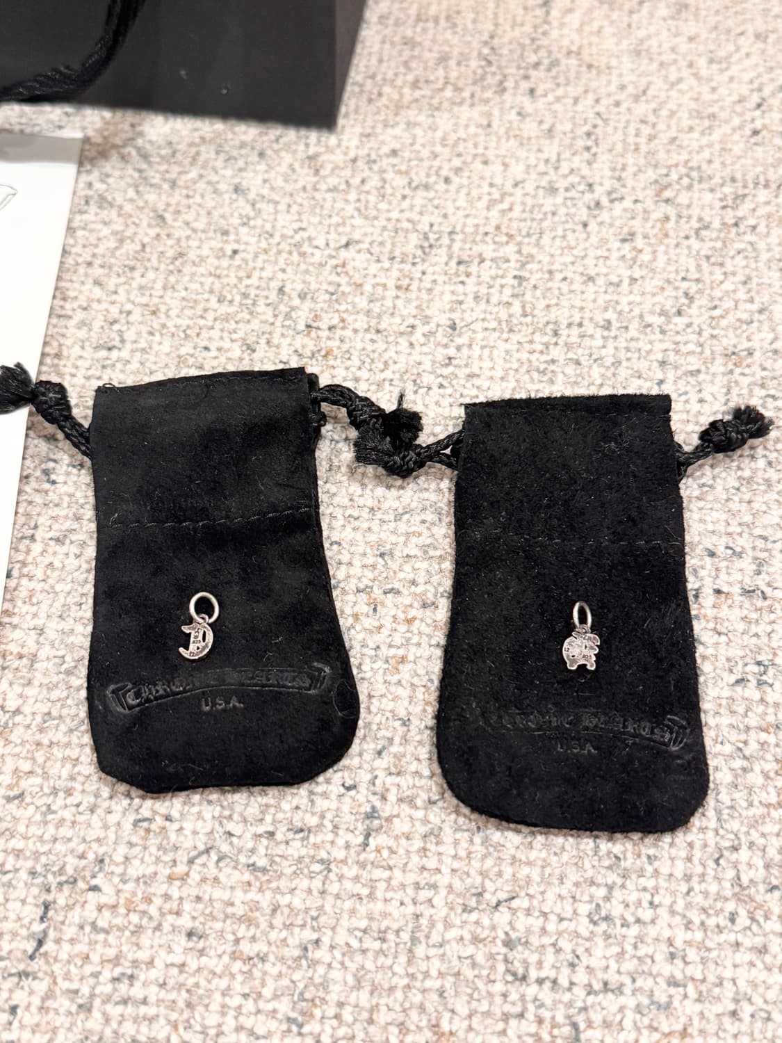 크롬하츠 미니 알파벳 참 팬던트 실버 상품이미지3