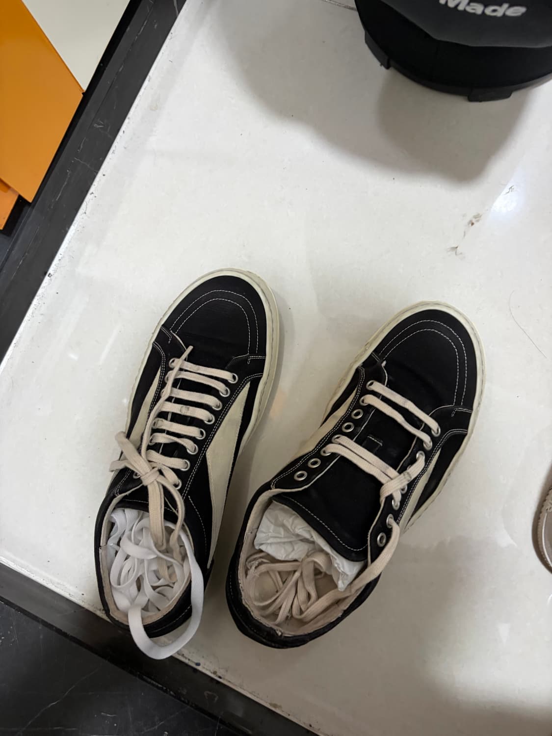 [43] 릭오웬스 다크쉐도우 빈티지 스니커즈 블랙밀크 상품이미지10