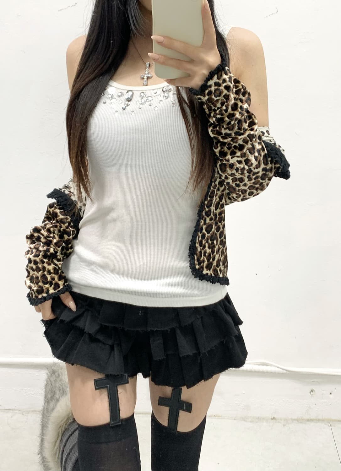 [MAI BABI] 오네갸루 레오파드 호피 가디건 상품이미지4