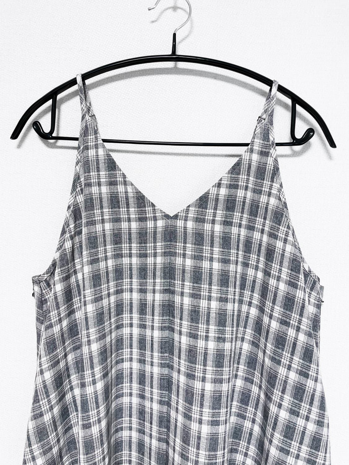 Strap Check Slip Dress - Melange Gray 상품이미지5
