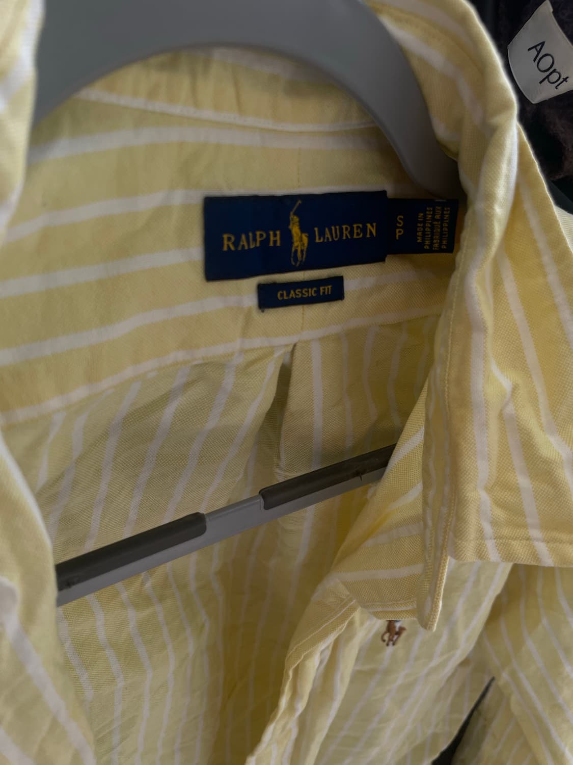 폴로 랄프로렌 옐로우 클래식핏 스트라이프 셔츠 S 상품이미지7