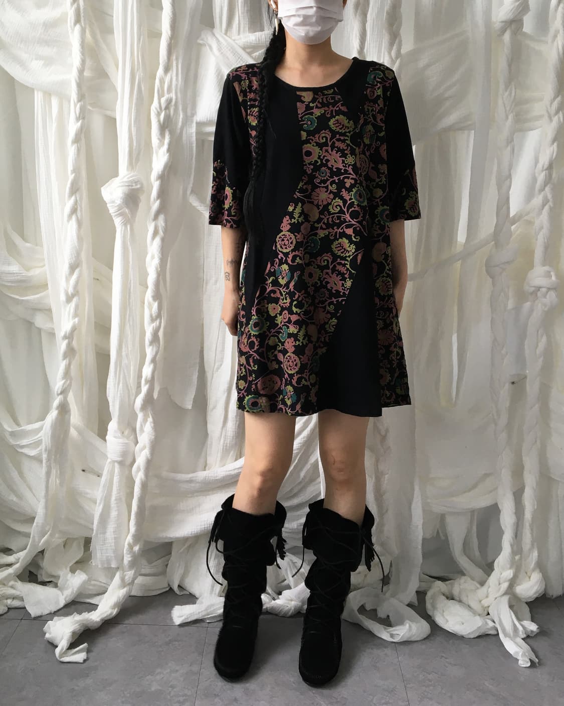 Ethnic mood patch layer onepiece 상품이미지1
