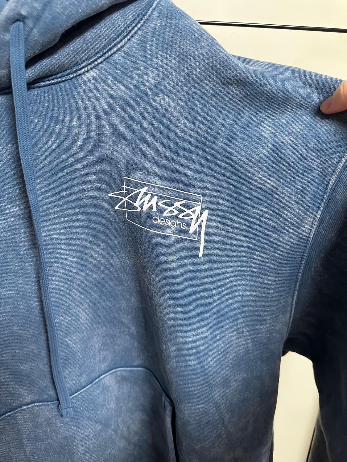 스투시 다이드 워싱 후드티 블루 L 상품이미지4