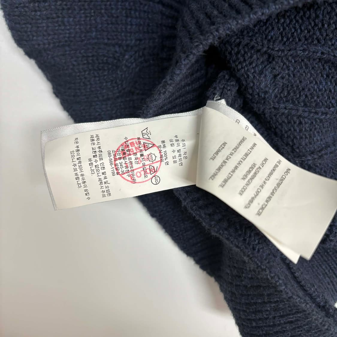 [L] 폴로 랄프로렌 케이블 블랙 하프집업 매장판 코튼 니트 스웨터 상품이미지4