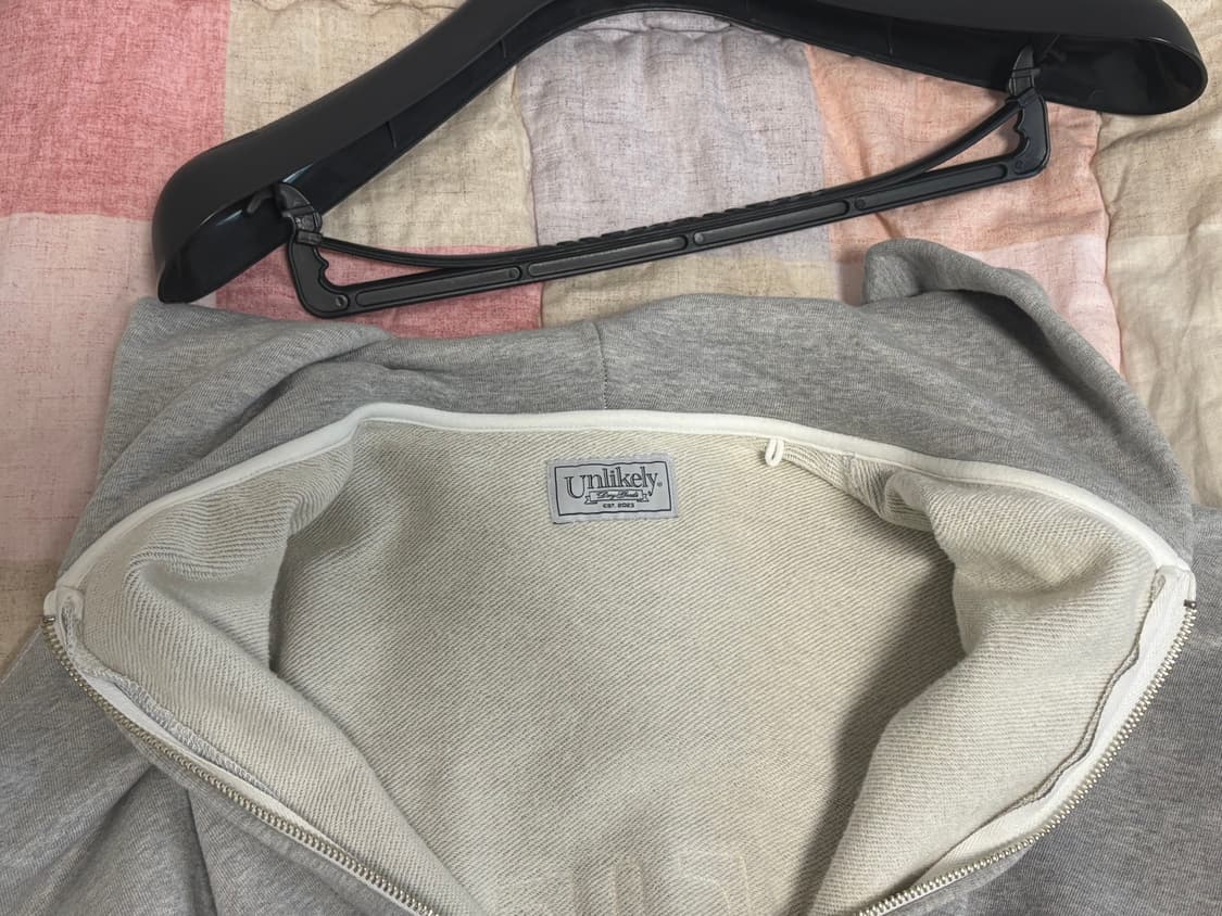 [XL] 언라이클리 Unlikely 심플 스웻 후드집업 그레이 판매 상품이미지7