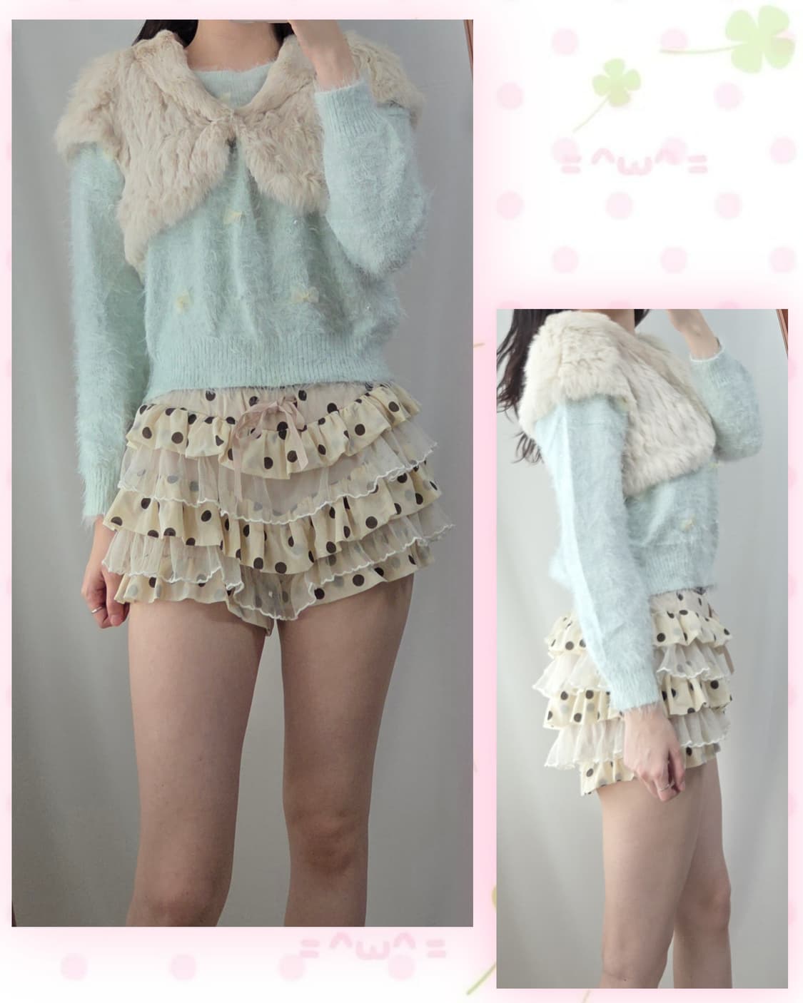 아이보리 래빗퍼 볼레로 상품이미지1