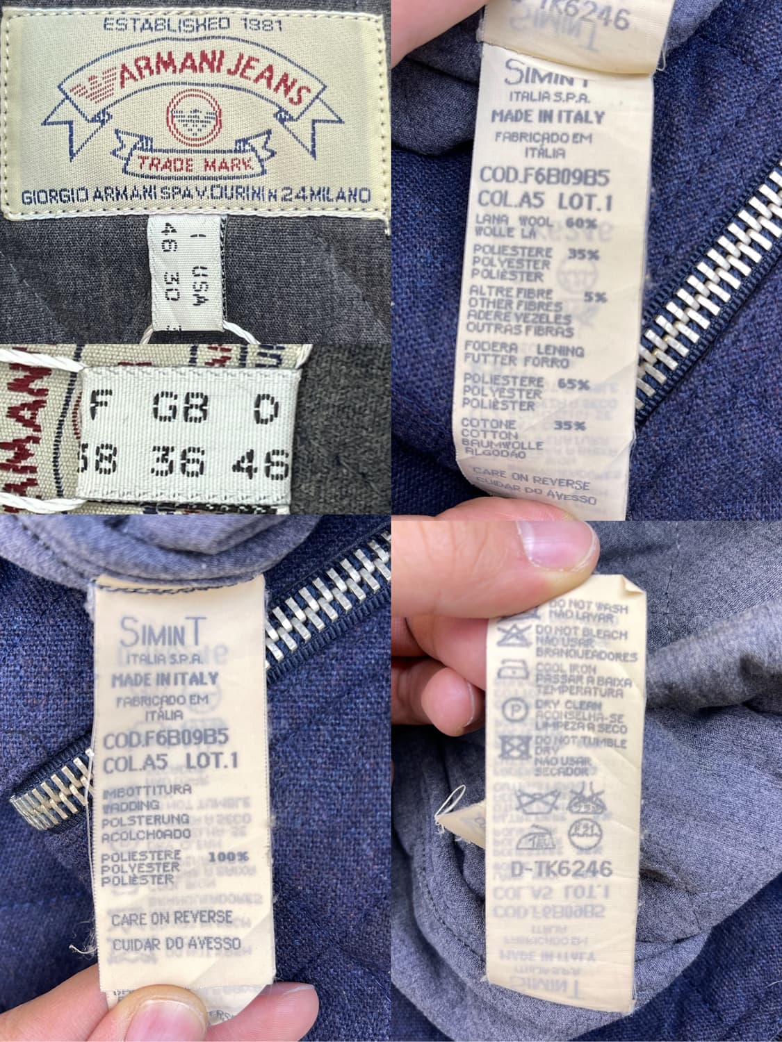 아르마니 진스 90s 퀄티드 봄버 자켓 상품이미지8