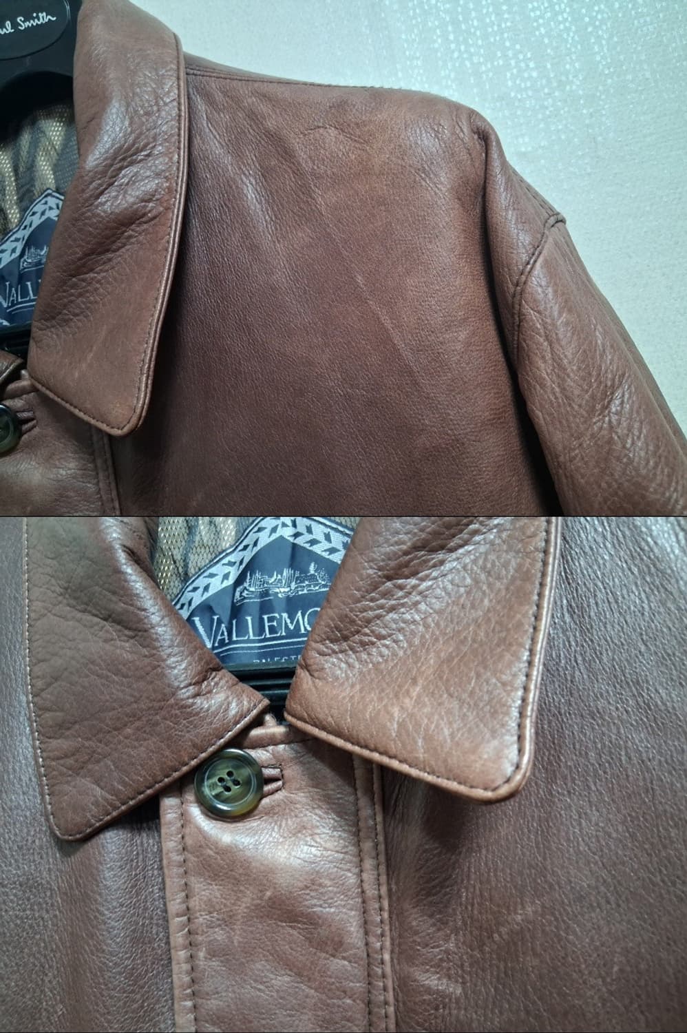 일본빈티지 VALLEMOSSO 일본구제 브라운 양가죽쟈켓 남성 100 상품이미지5