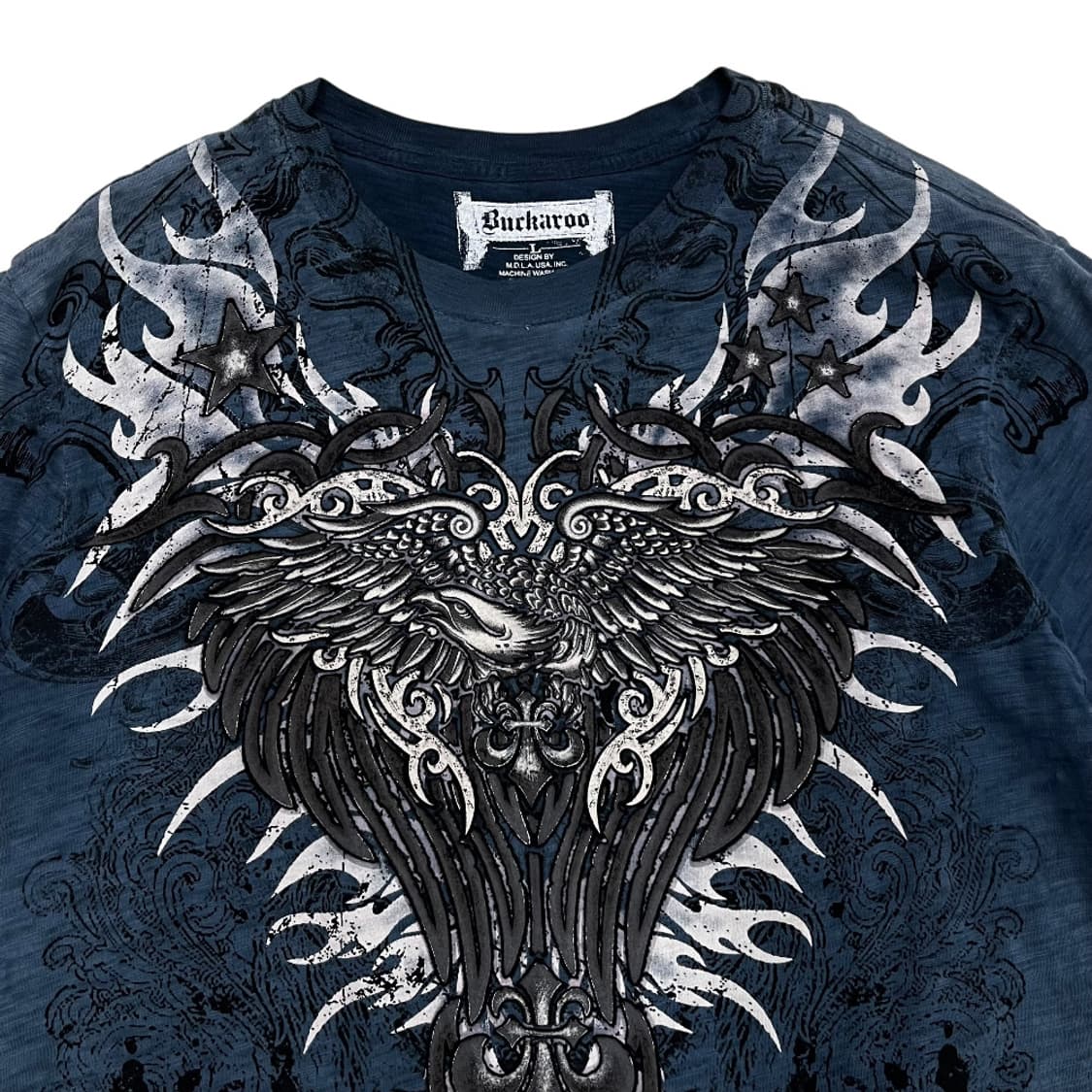 버커루 스타 프린팅 락시크맛 딥블루 반팔 L 상품이미지5