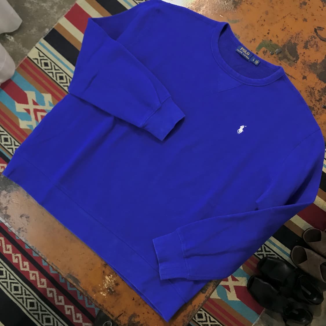 폴로랄프로렌 블루 기모 스웨트셔츠 맨투맨 남성 110 사이즈  상품이미지2