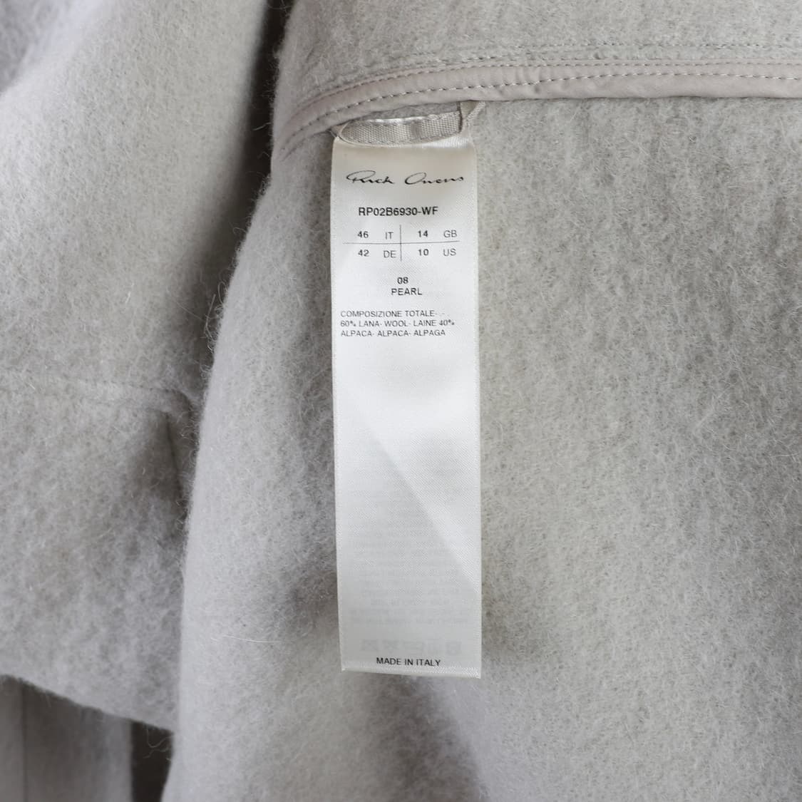 46 / Rick Owens 릭오웬스 울 알파카 로브 코트 상품이미지9