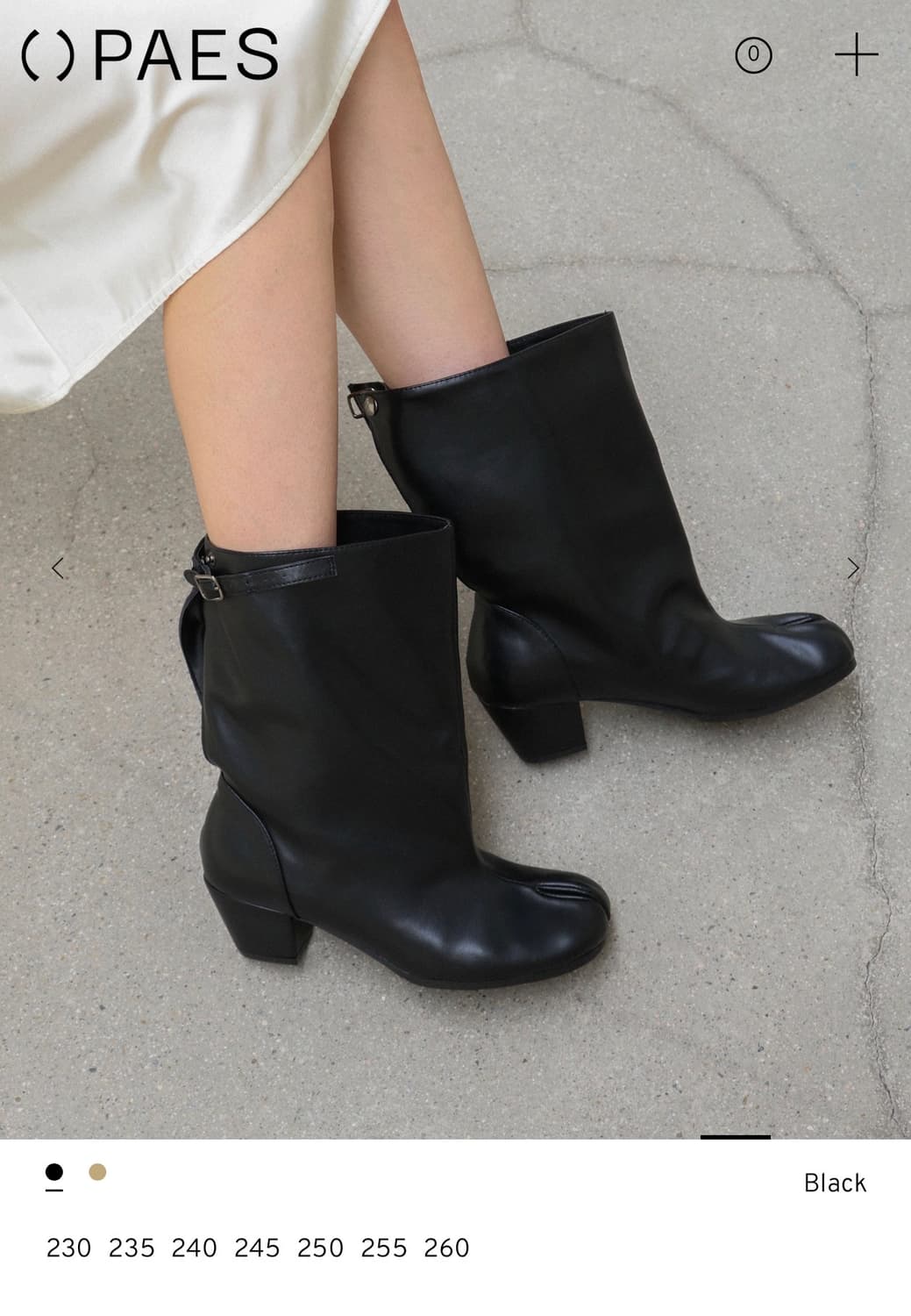 paes 페이즈) Wide Buckle Tabi Boots / Black 상품이미지2