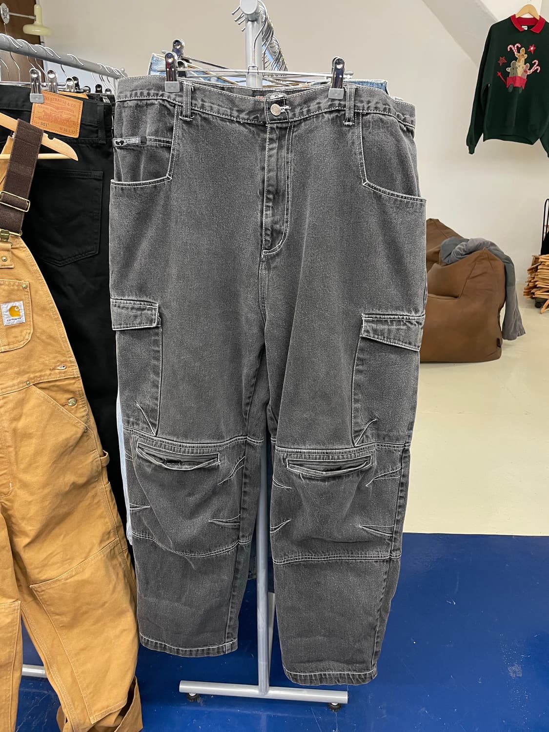 WU wear 우탱클랜 힙합 올드스쿨 데님 카고 팬츠 상품이미지7