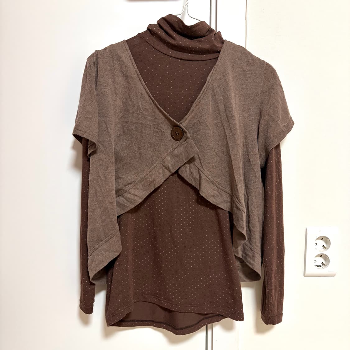 일본 빈티지 라떼 갸루 레이어드 긴팔 탑 티  상품이미지1