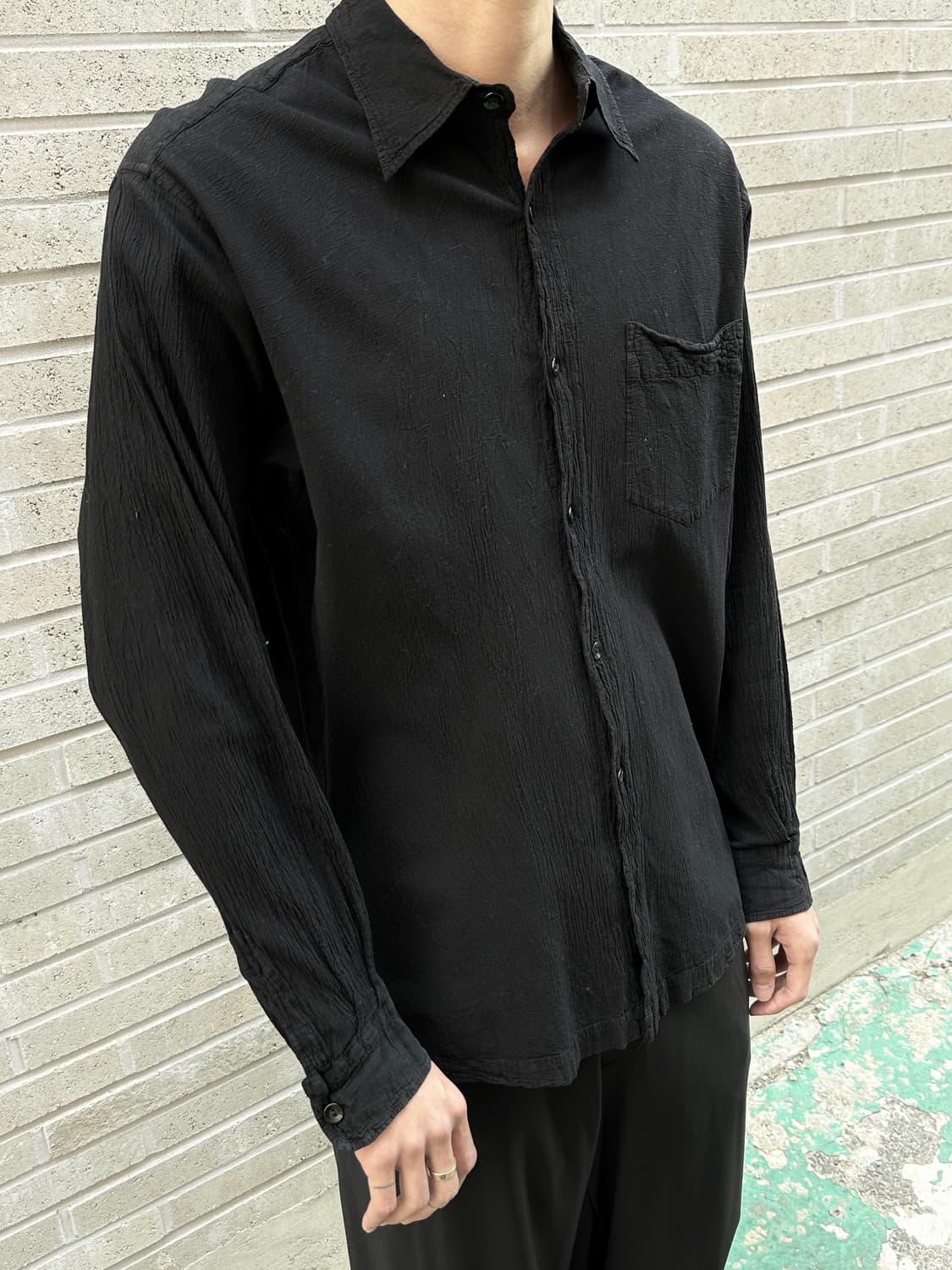 90's 이세이 미야케 축융 셔츠 오버핏 셔츠 상품이미지3