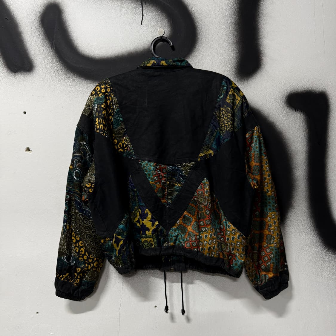 VTG 빈티지 100% 양가죽 배색 페이즐리 에스닉 가죽 자켓 상품이미지2