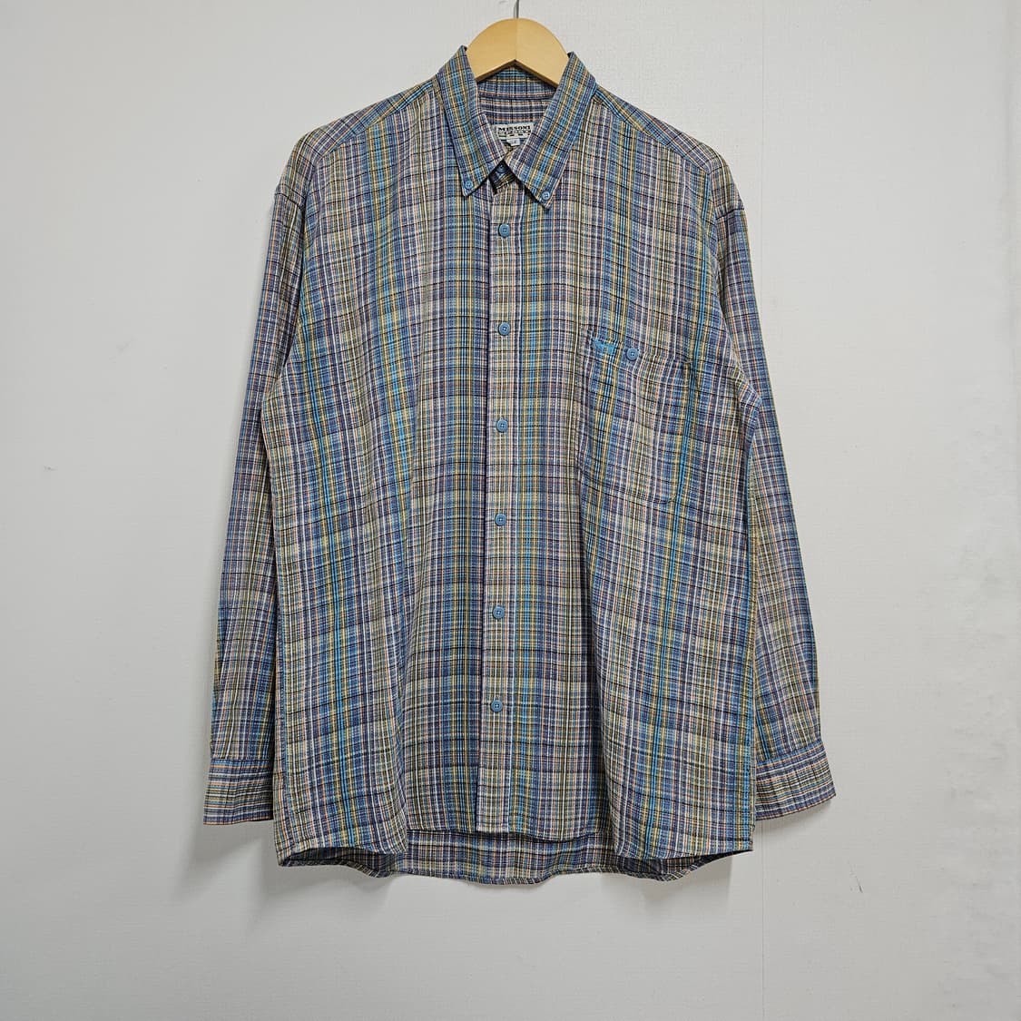 XL 52 미쏘니 스포츠 빈티지 퍼플 멀티체크 셔츠 상품이미지2