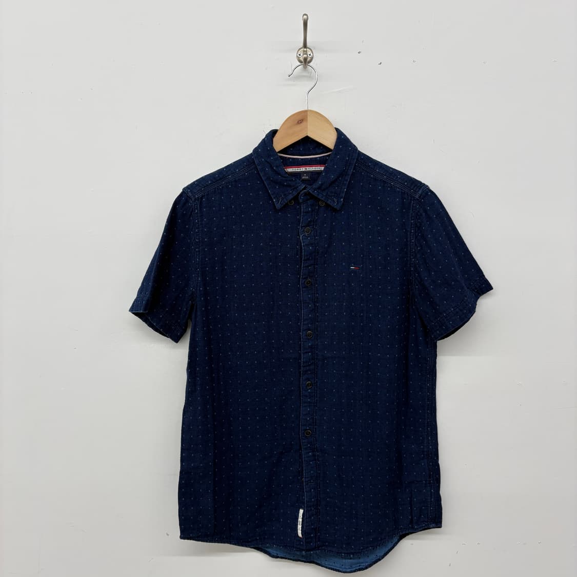 타미힐피거 네이비 도트 반팔 셔츠 남m 상품이미지1