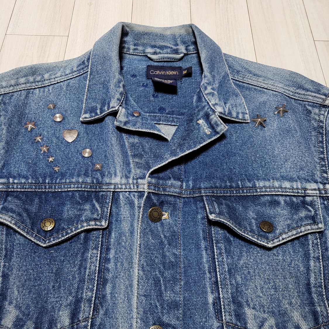 (M) Y2K CK 캘빈클라인 스터드 데님자켓 락시크 펑크자켓 상품이미지4