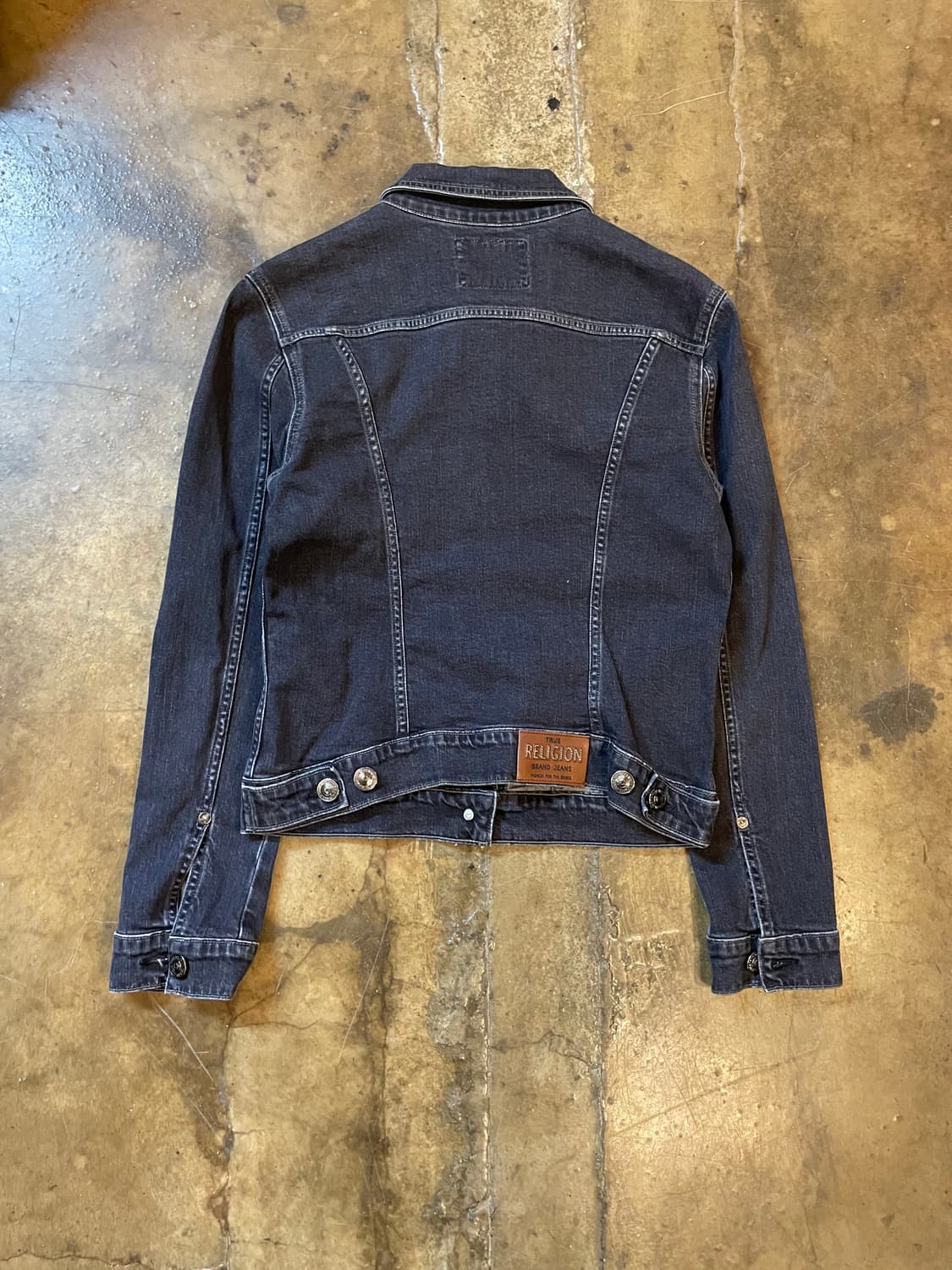 트루릴리전 이태리 엘라스틴혼방 흑청 트러커 자켓  상품이미지8