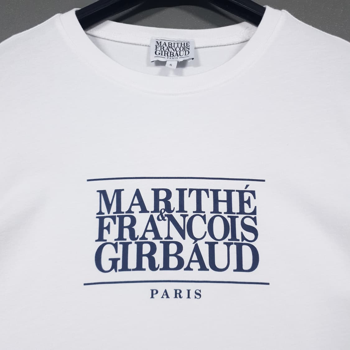 여성 S) 마리떼 프랑소와저버 클래식 로고 크롭 반팔 티셔츠 화이트 상품이미지5