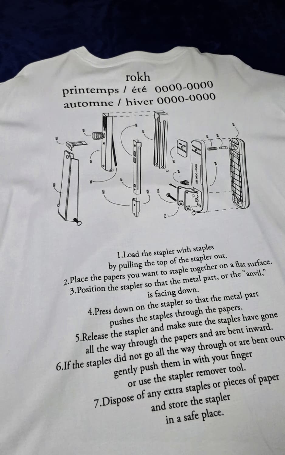 [L] rokh H&M 스테이플러 티셔츠 화이트 상품이미지3