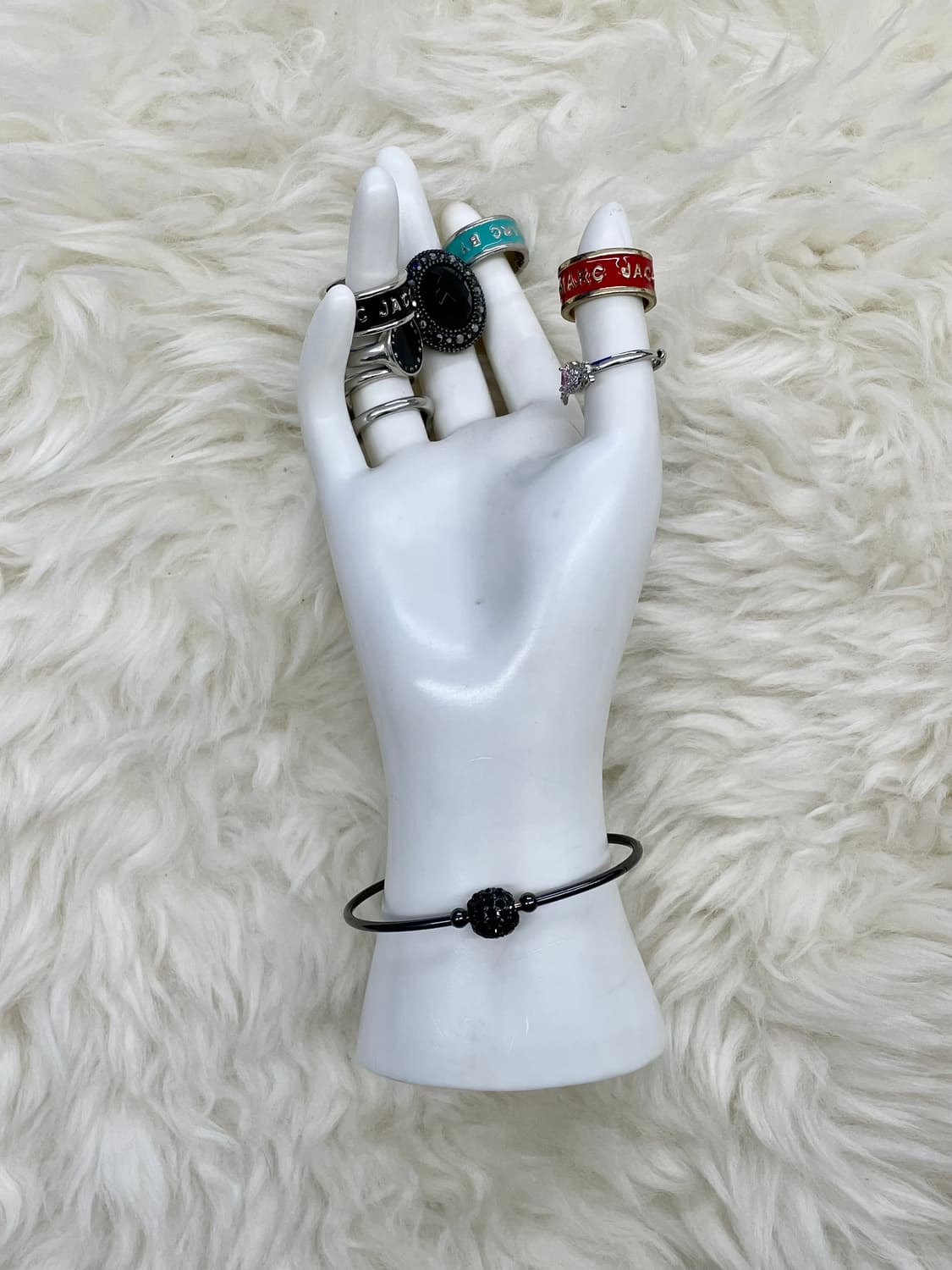 블랙 큐빅 볼 뱅글 팔찌 상품이미지1