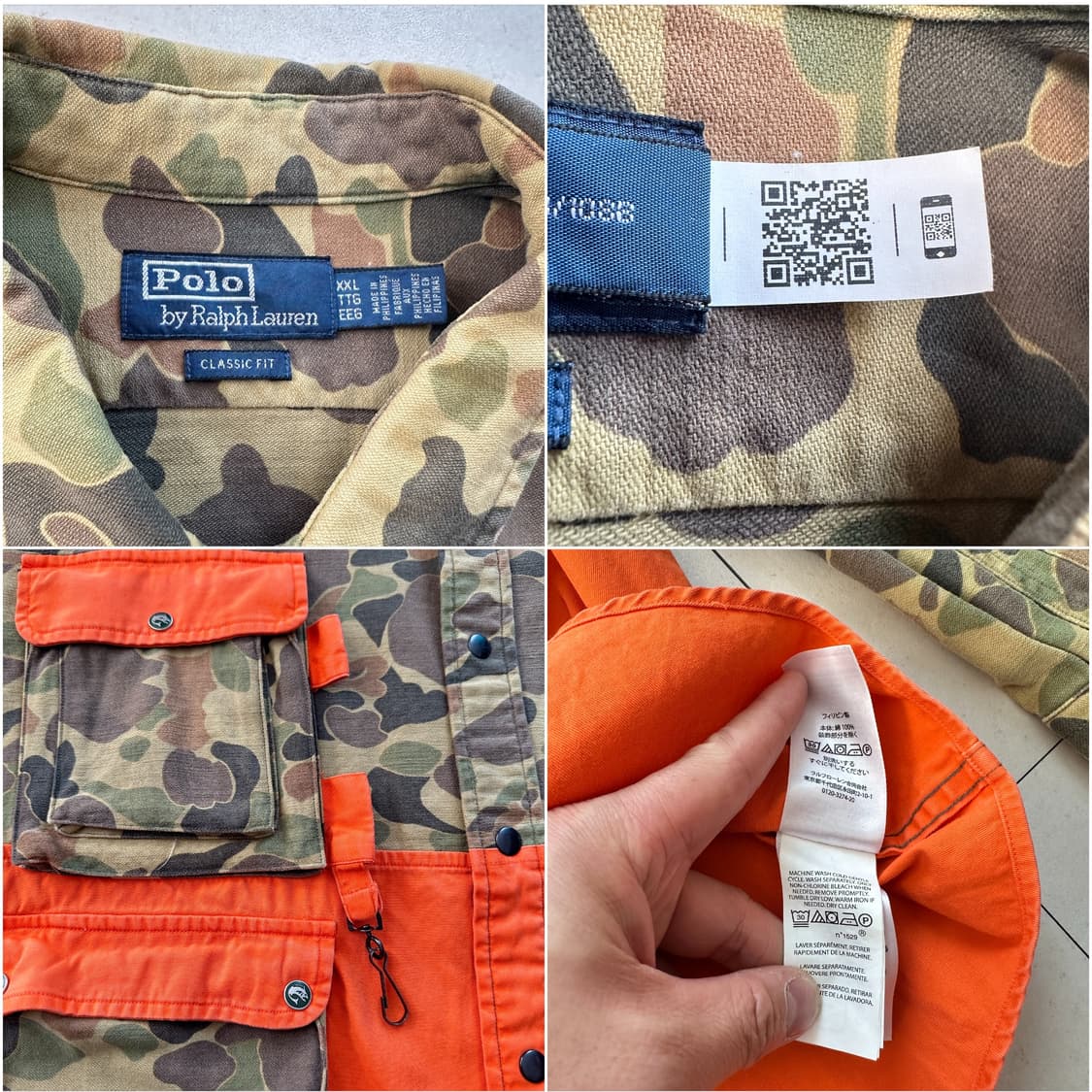 폴로 랄프로렌 스포츠맨 카모 오렌지 헌팅 셔츠 QR인증  상품이미지5