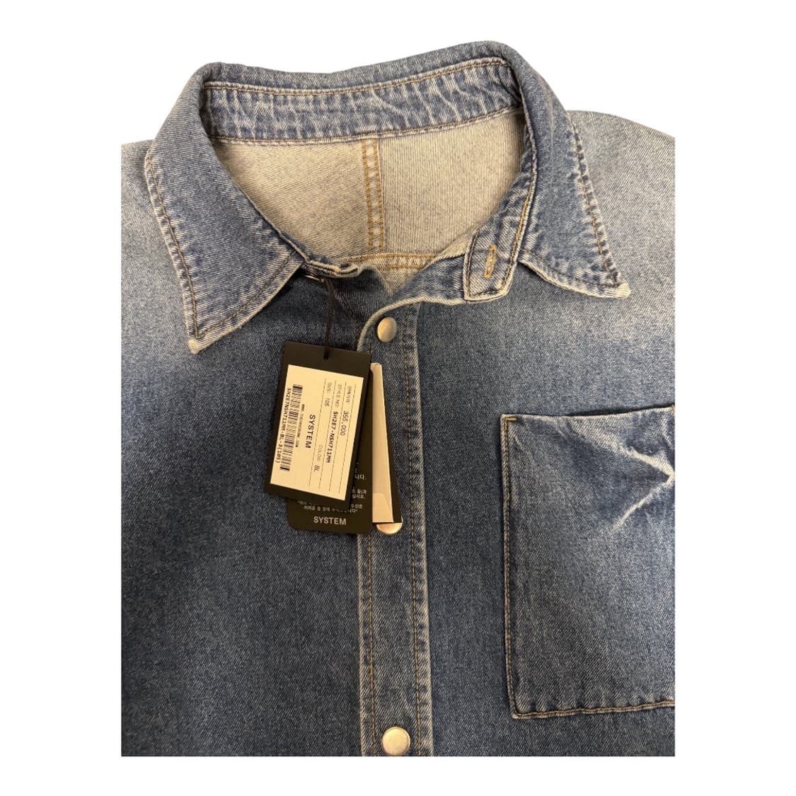 시스템옴므 워시드 포켓 데님 셔츠 105 상품이미지2
