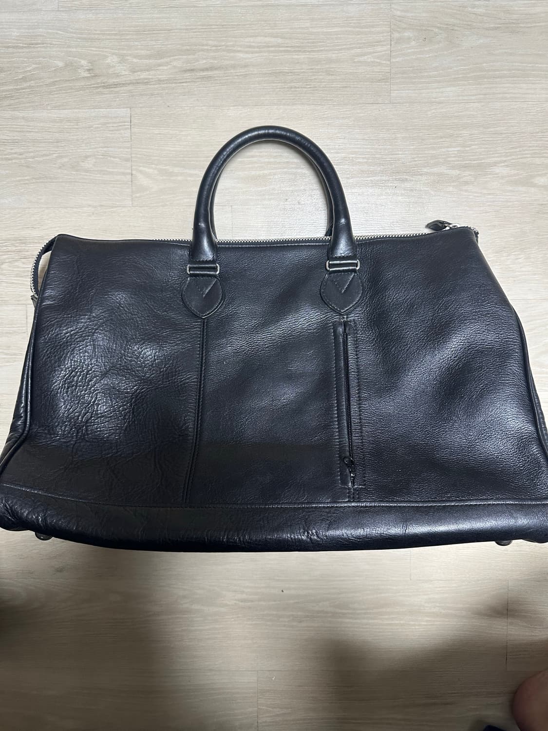 YOHJI YAMAMOTO 요지 야마모토 블랙 레더 보스턴백 상품이미지1