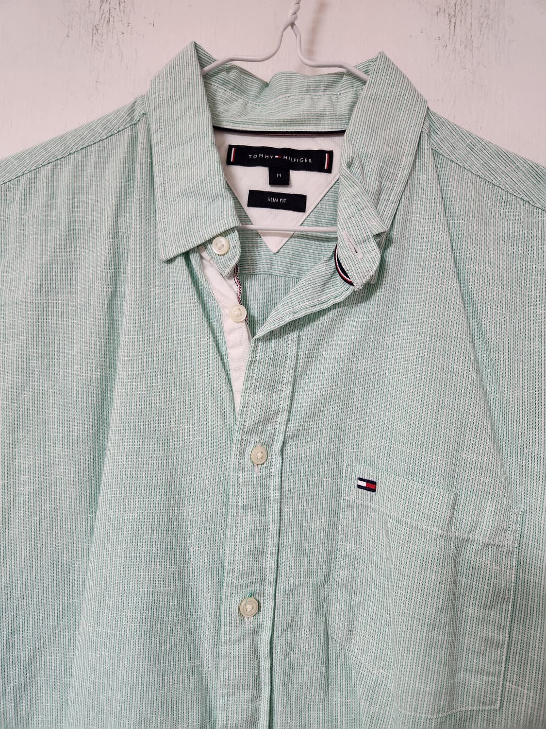 타미힐피거 스트라이프 셔츠 민트 M 상품이미지3