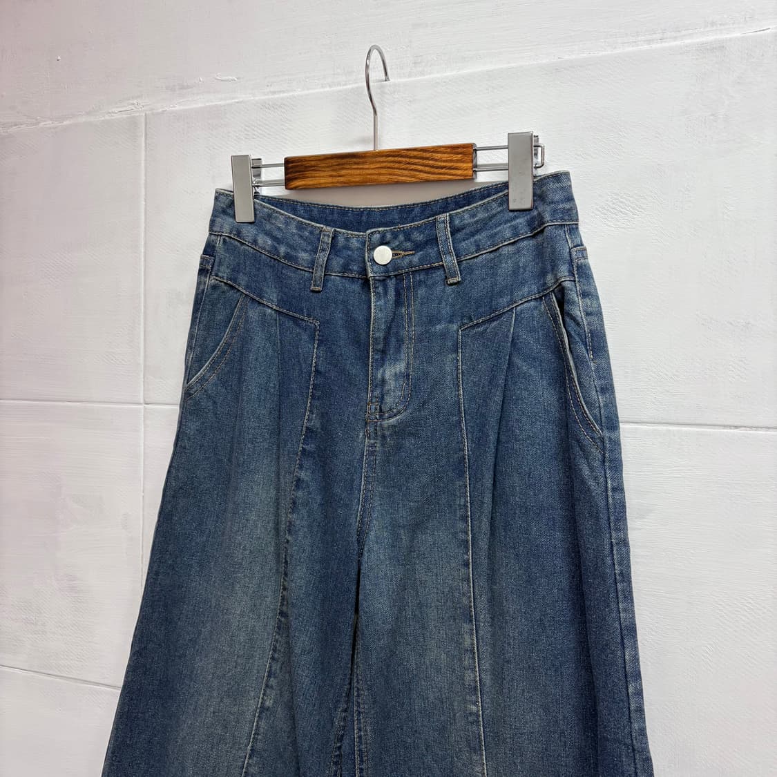 핀턱 데님 와이드 팬츠 (JPN) 상품이미지2