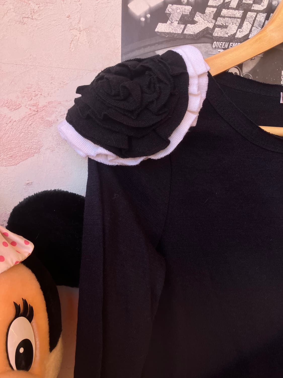 jpn 코사지 디테일 티셔츠 상품이미지3