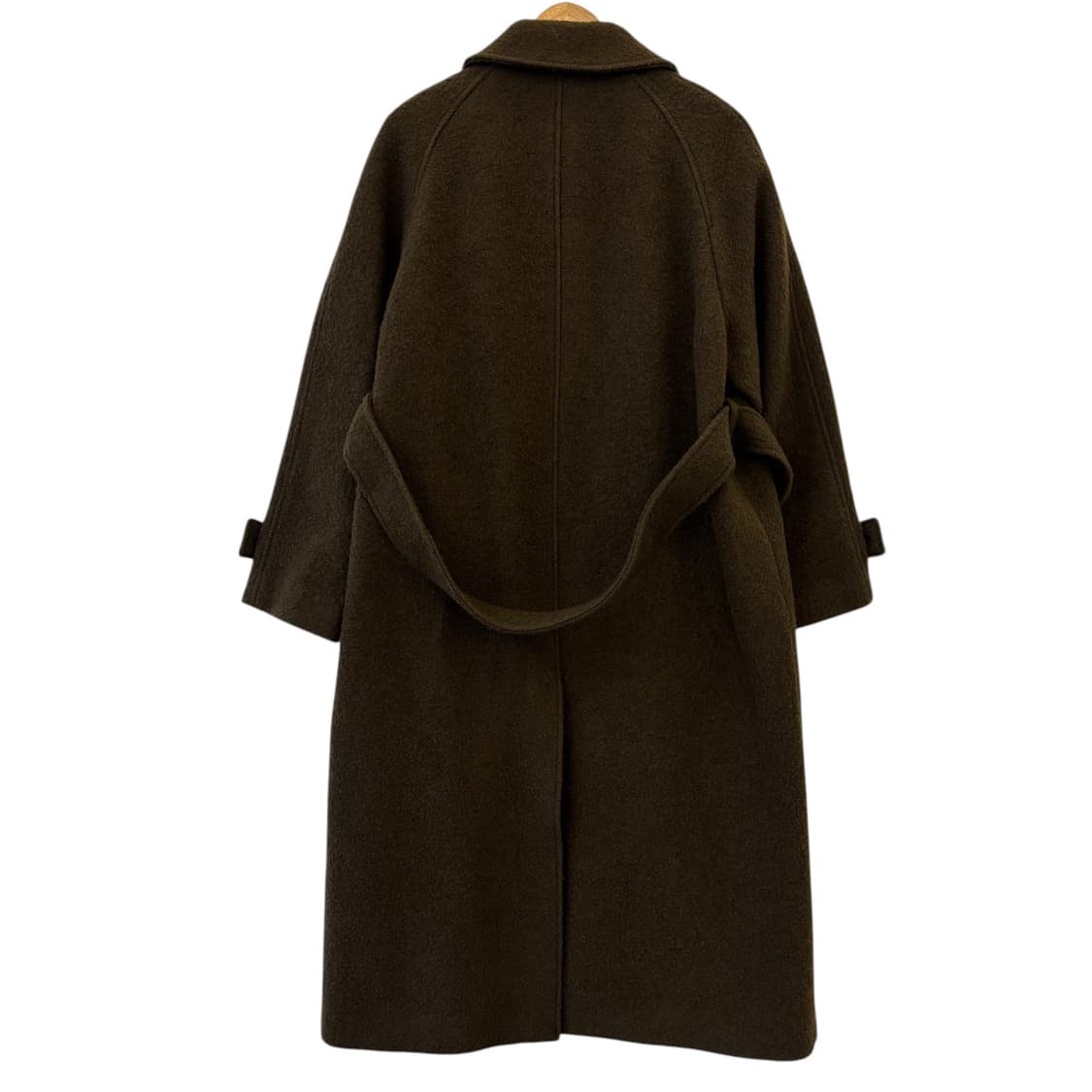 무텐다드 울 블렌드 부클 발마칸 로브 코트 브라운 상품이미지4