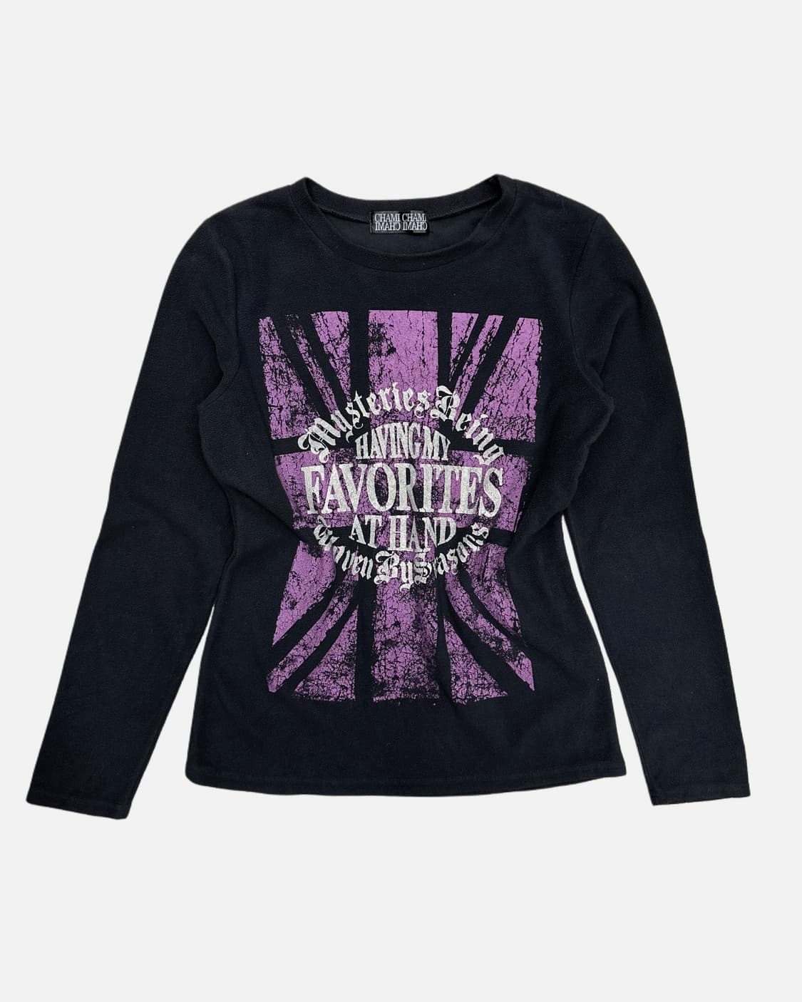 grunge printing fleece t-shirt 상품이미지1