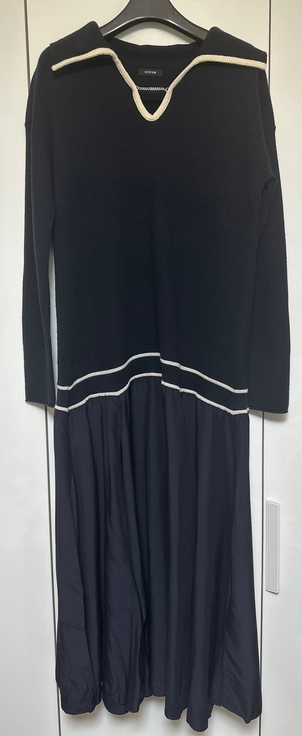 SYSTEM 시스템 블랙 울니트 롱 원피스 상품이미지1