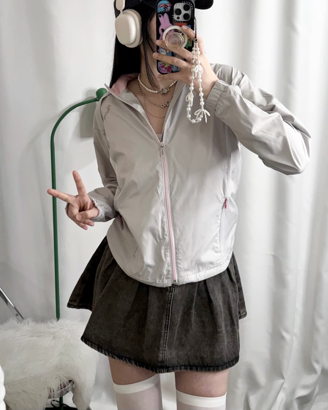 리복 연그레이 & 핑크 바람막이 상품이미지3