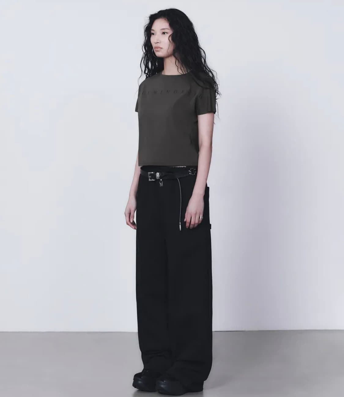 트리밍버드 Horizon Logo Crop T-Shirts 차콜 상품이미지2