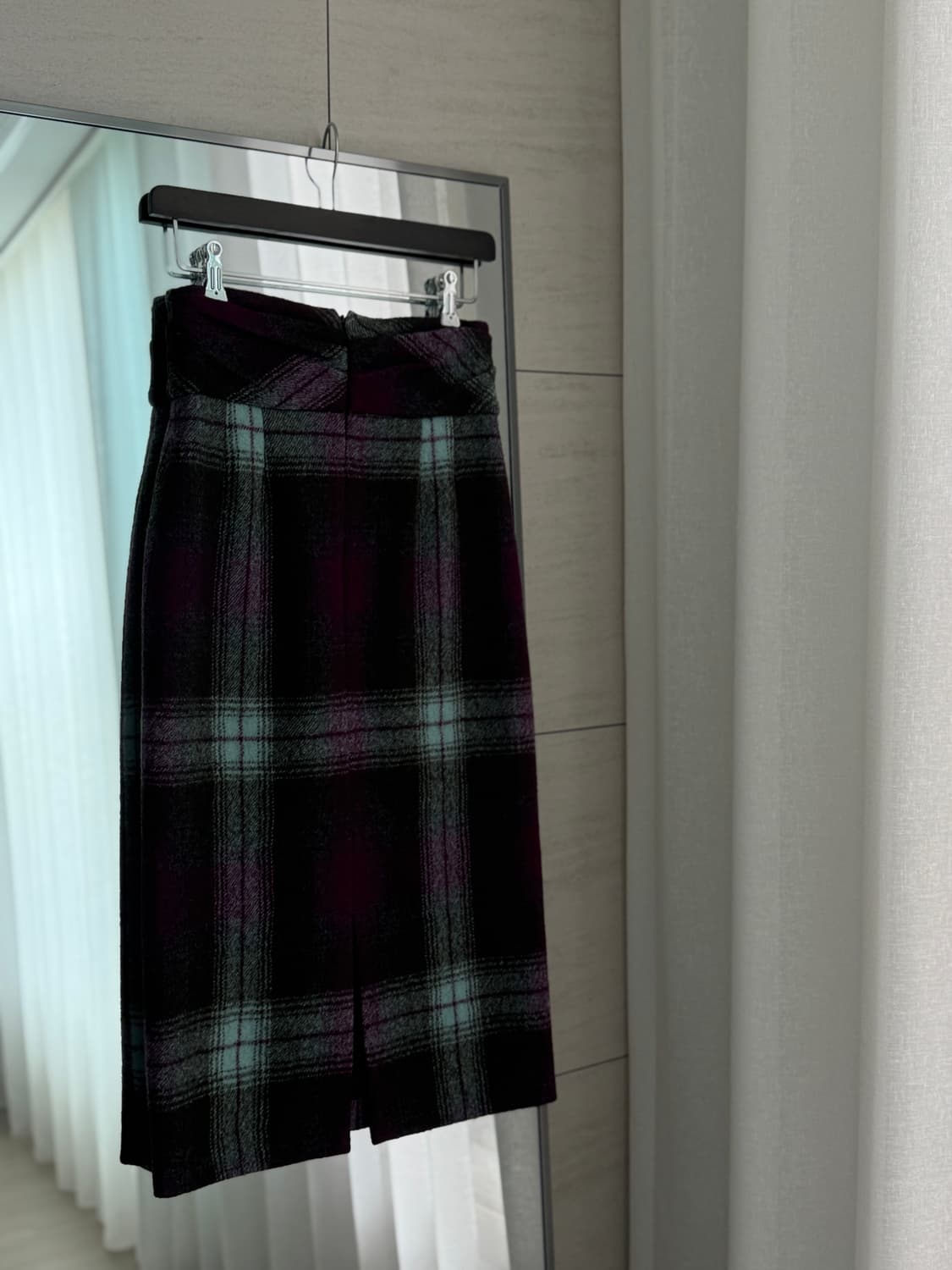 드리스반노튼(Dries Van Noten) 울 체크 미디스커트 (34) 상품이미지5