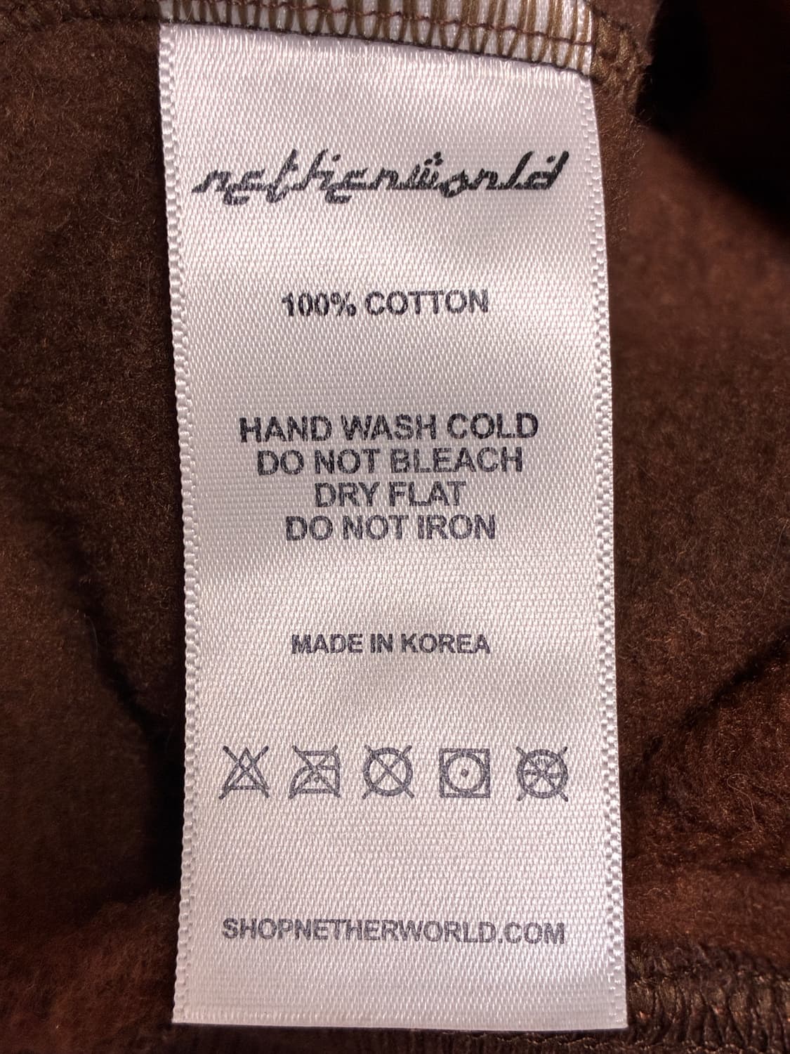 네더월드 아라빅 로고 브라운 후드티 L 상품이미지8