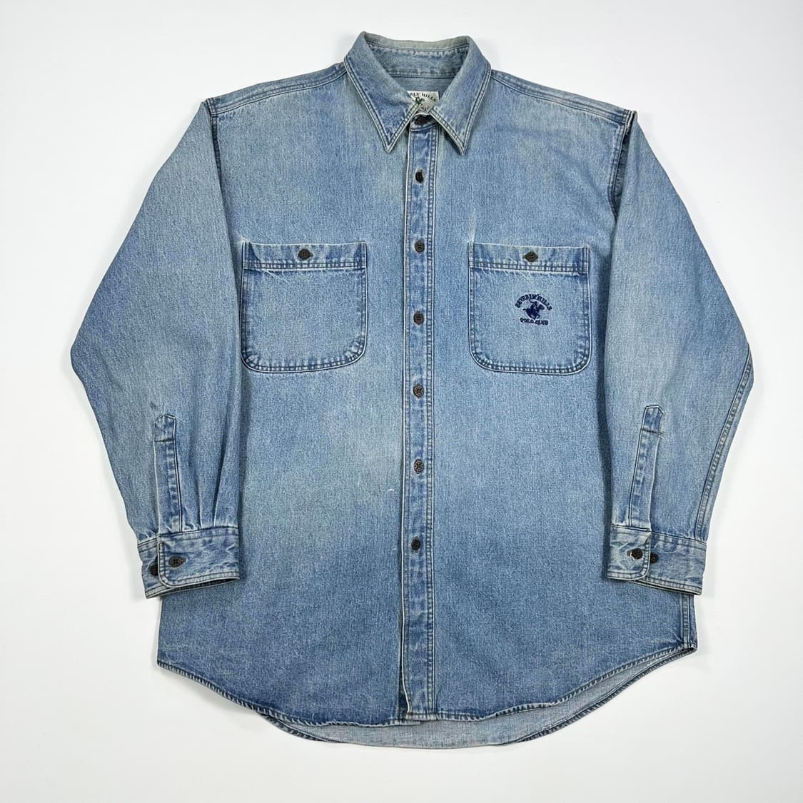 버버리힐즈 폴로클럽 빈티지 워시드 데님 셔츠 (L) 상품이미지2
